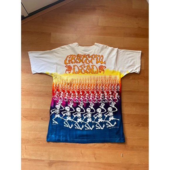 Grateful Dead Vintage Liquid Blue 1992 Skeletons Tie Dye Single Stitch Shirt XL - Picture 4 of 11